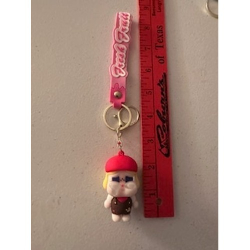 Unbranded Crybaby Doll Keychain Fresh Fruit Pink Wristlet Strap Charm Red Beret